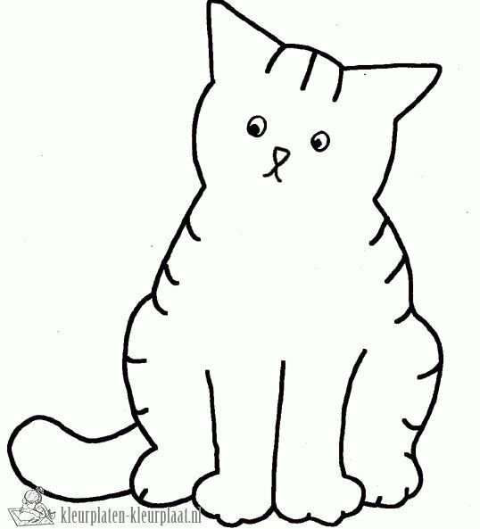 Силуэт котенка для раскрашивания