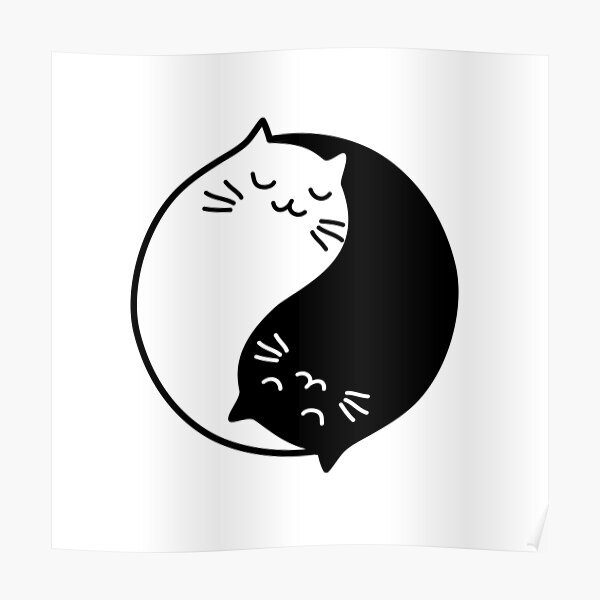 Трафареты кошек Инь и Янь