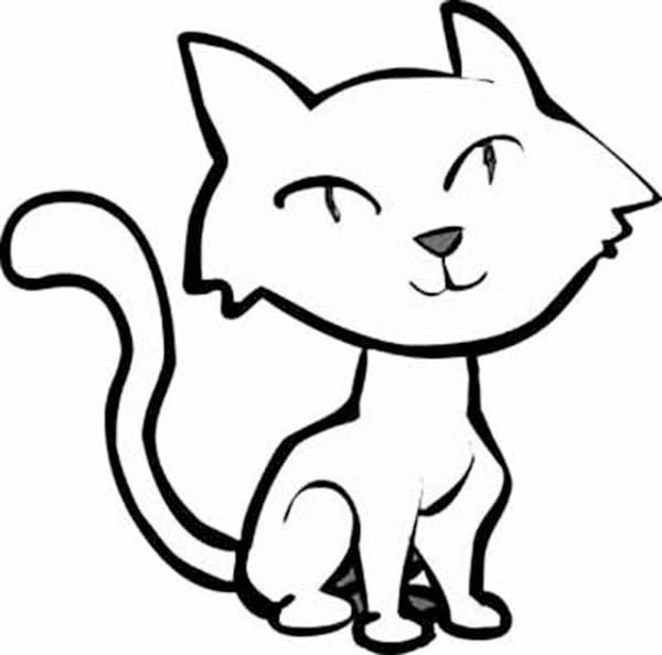 Раскраска котенок без усов