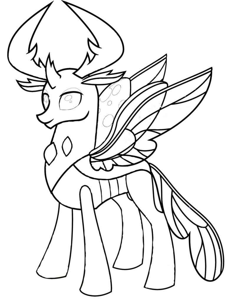 Раскраска Мой маленький пони: Королева Крисалис