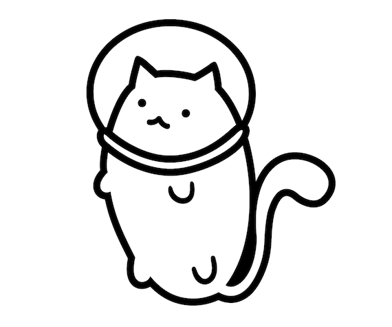 Раскраска котик в кружке