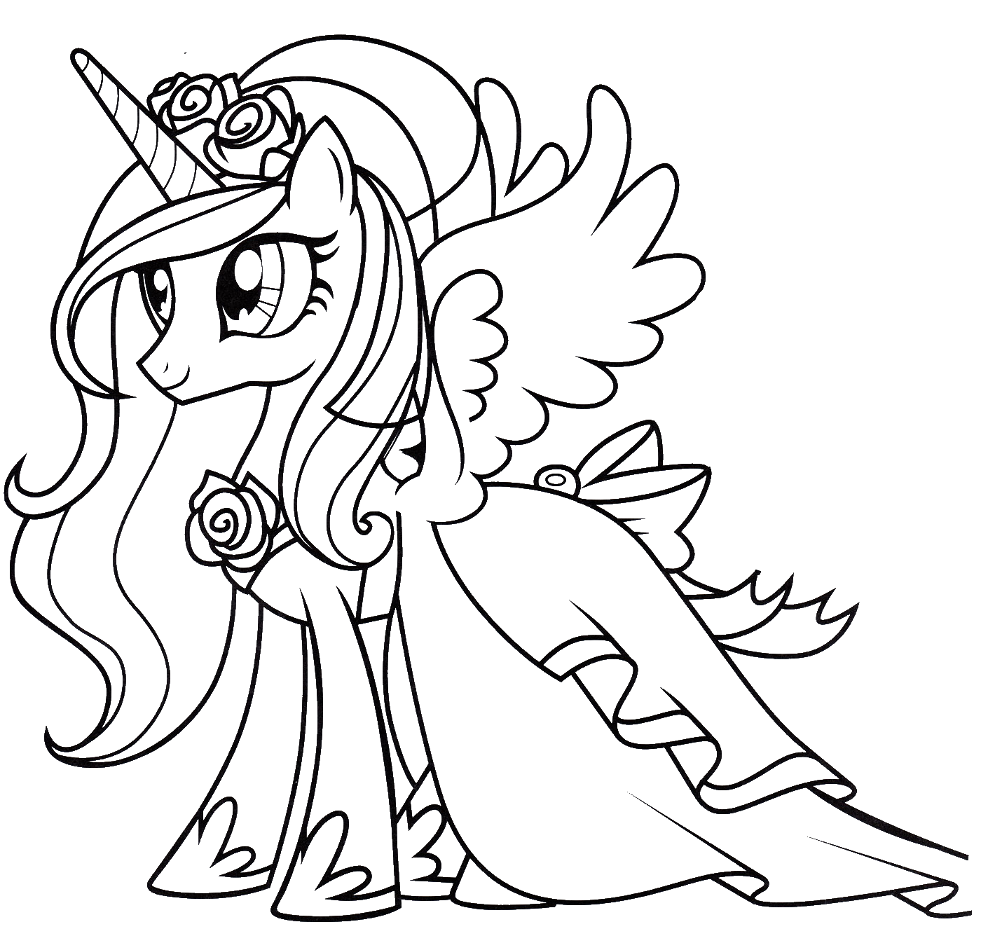 Раскраска понивиль любознательная пони Пинки Пай - скачать и распечатать в формате А4