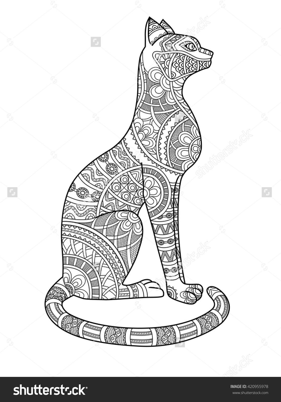 Раскраски египетская кошка (48 фото) » Картинки, раскраски и трафареты для  всех - Klev.CLUB
