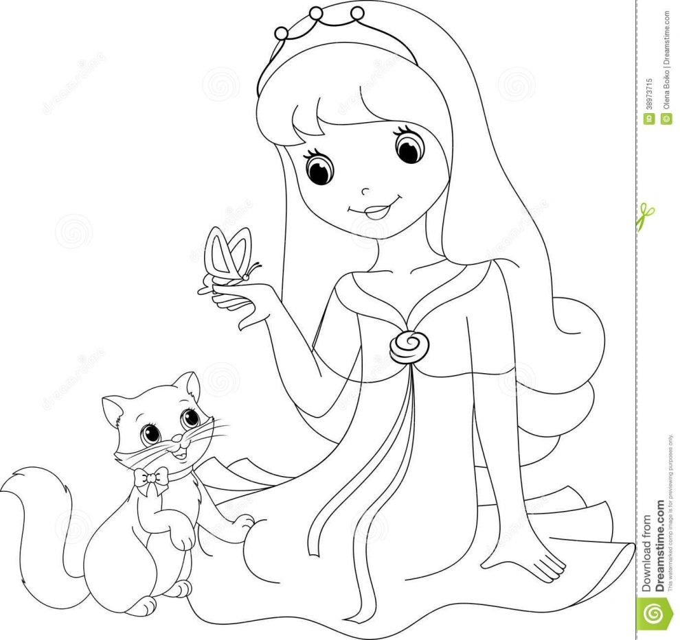 Раскраска Кошка-принцесса | Раскраски антистресс Кошки. Сложные раскраски с кошками для взрослых.