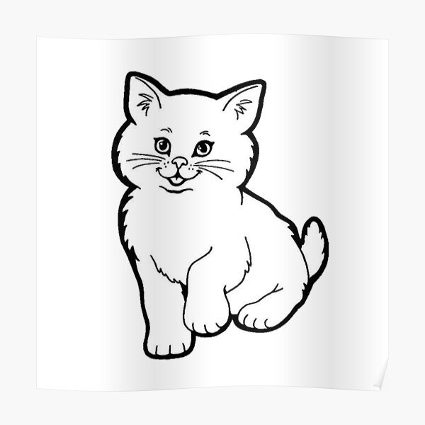 Трафарет котенок для детей