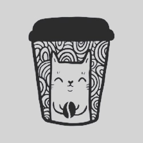 Черный кот кофе логотип