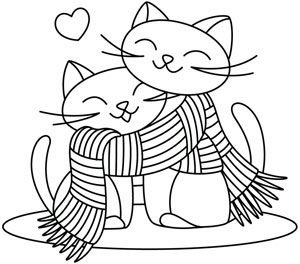 Новогодний кот раскраска