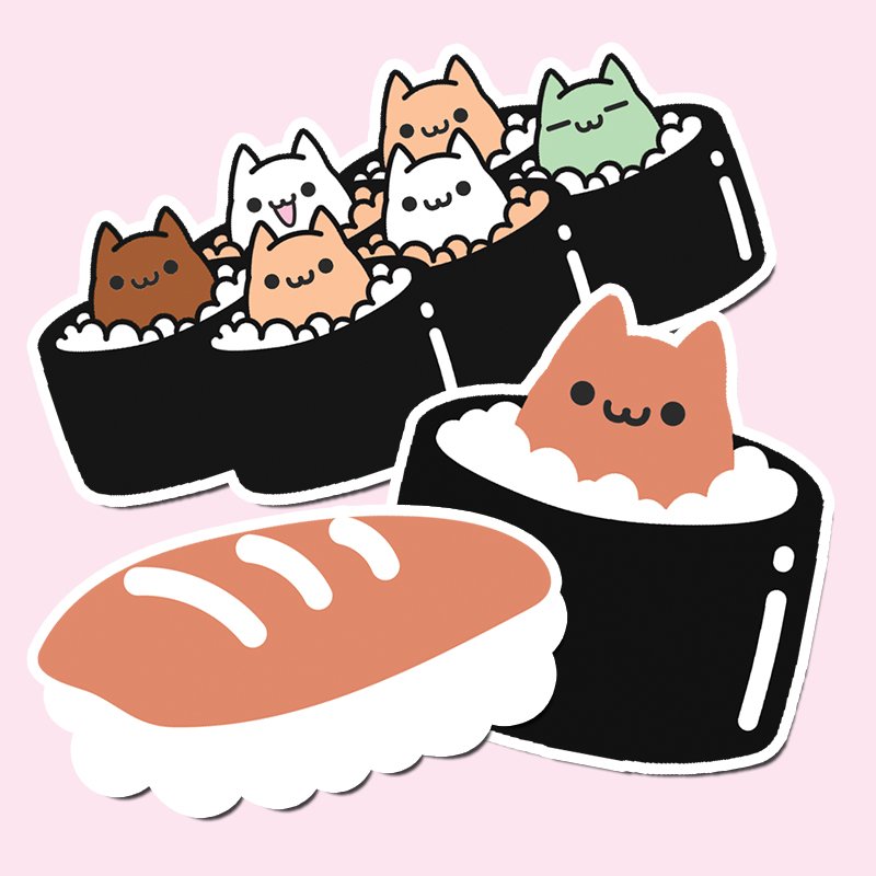 Roll cats. Суши кот. Наклейки котики. Котик суши. Стикеры суши.