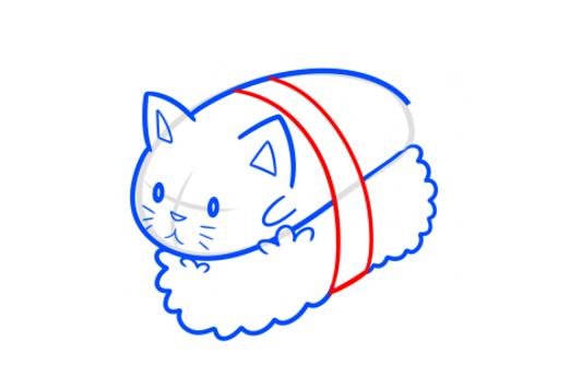 Раскраска суши кот