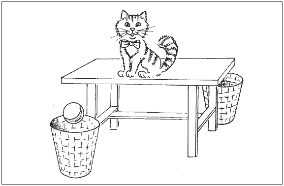 Кот на столе рисунок