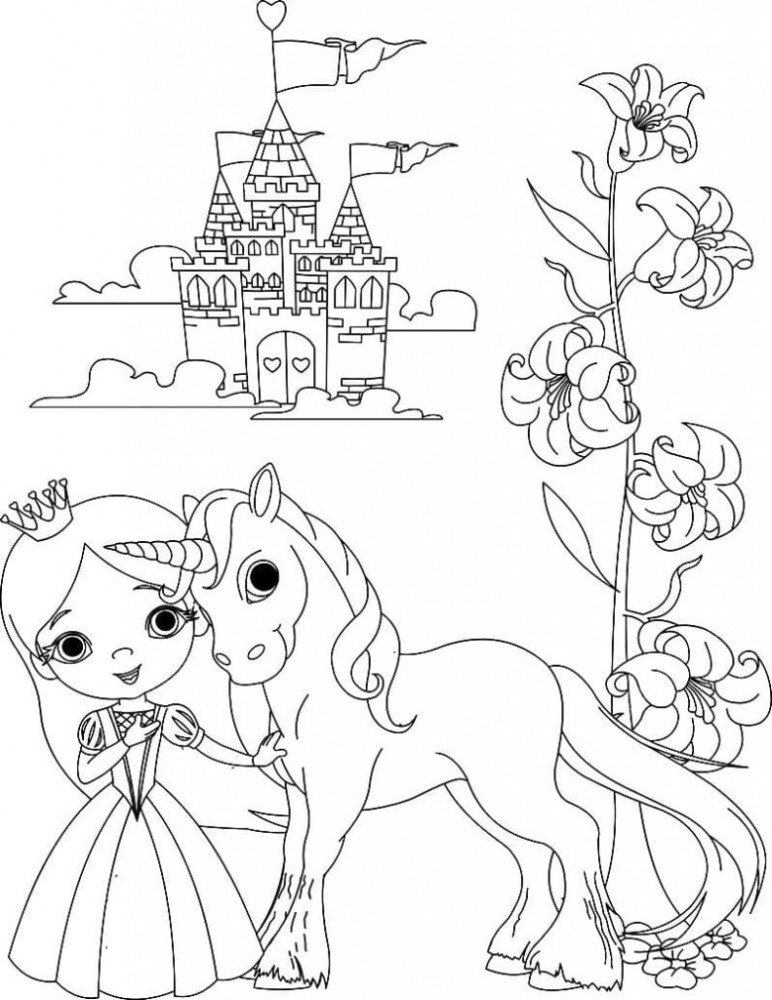 Замок принцессы раскраска для детей