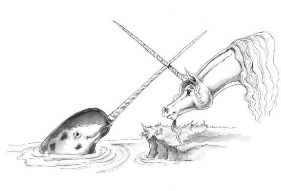 Морской Единорог раскраска