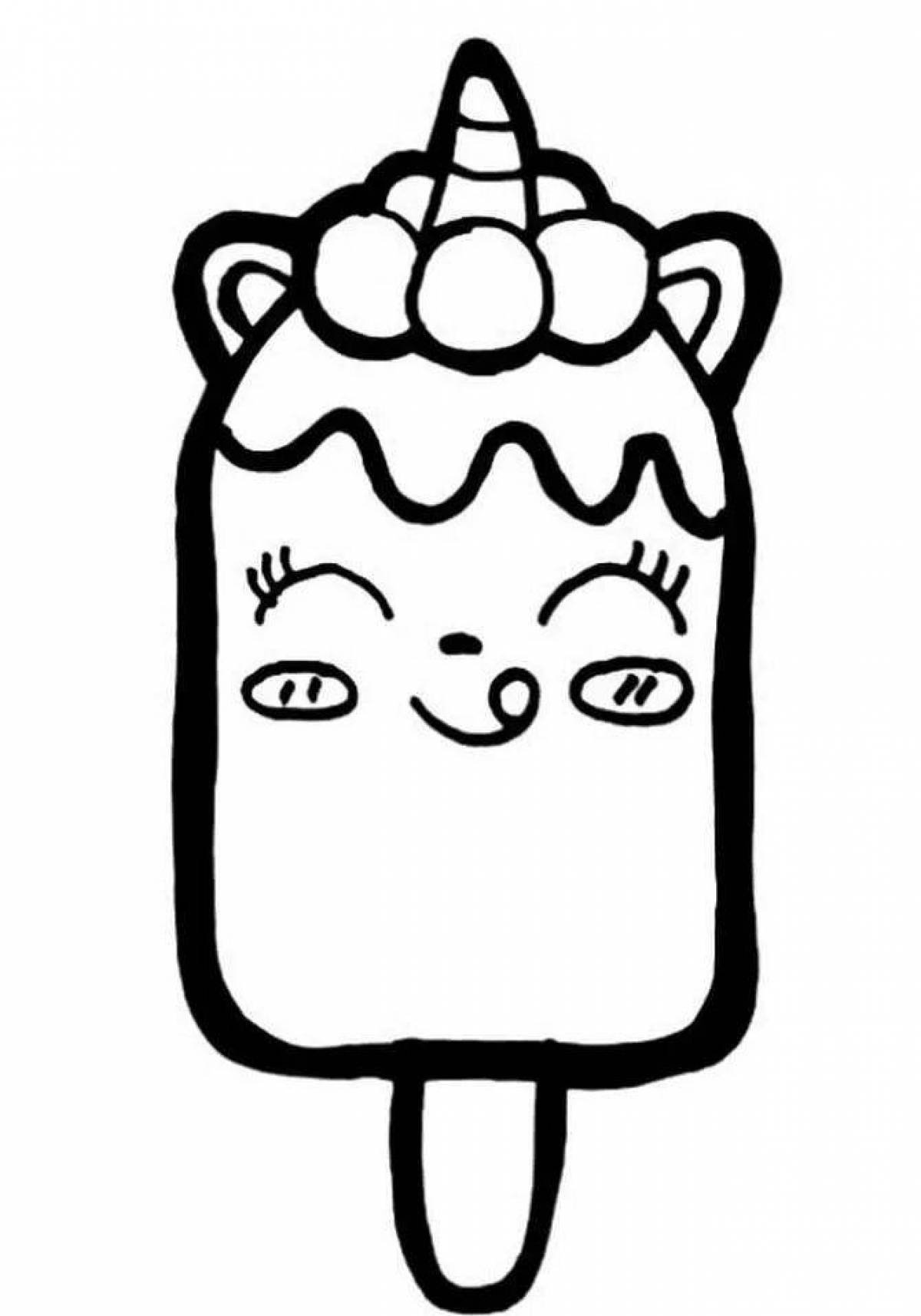 Девушка с эскимо - Раскраски Мороженое для взрослых онлайн
