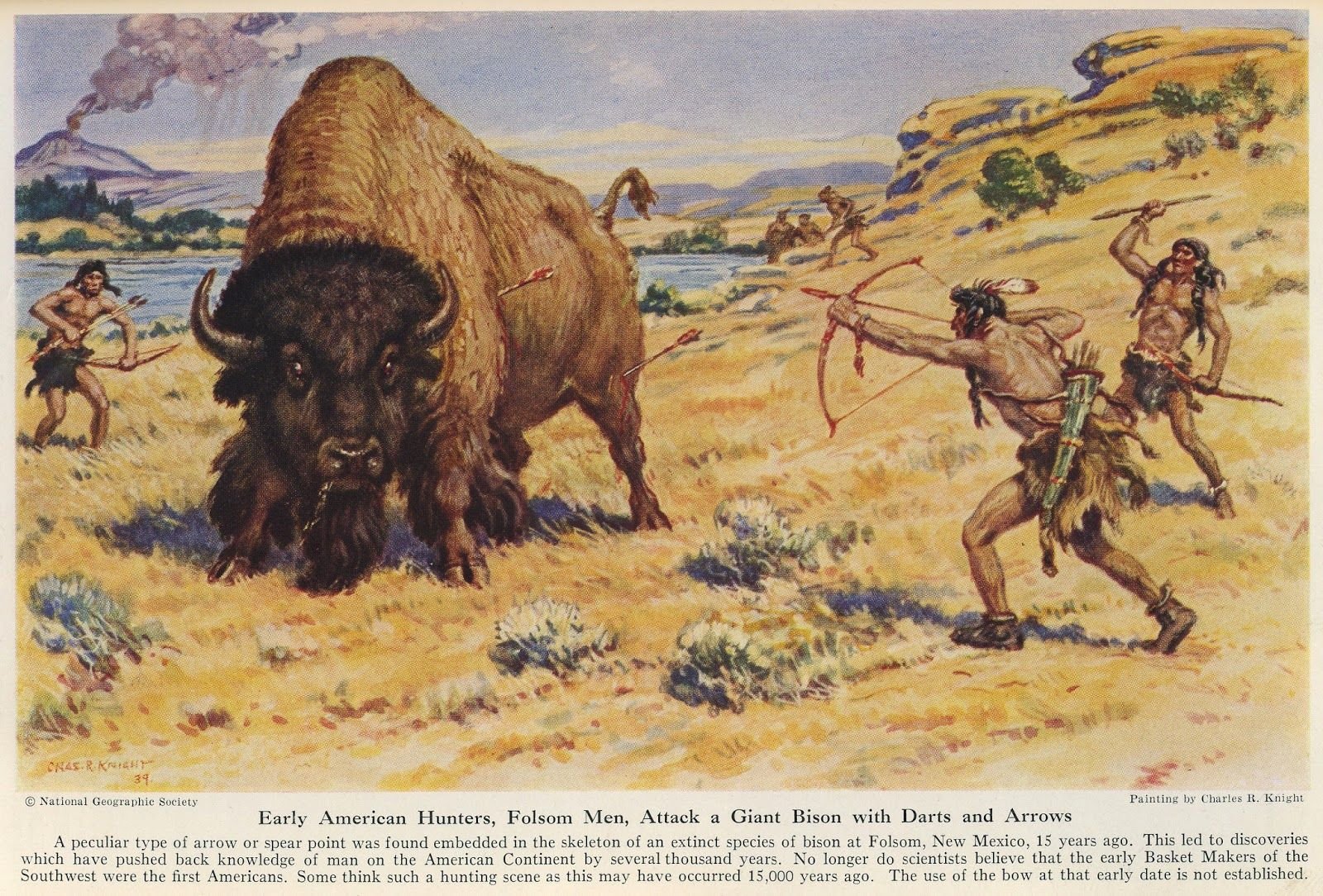 Охотились на бизонов. Охота первобытных людей на бизонов. Древний большерогий Бизон. Степной Бизон вымерший.