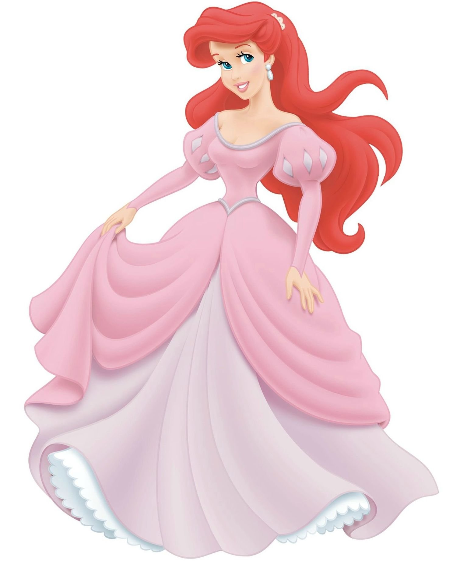 Раскраска принцесса Ариэль в бальном платье