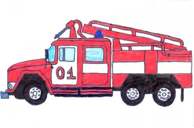 Раскраска пожарная машина — скачать и распечатать в формате А4