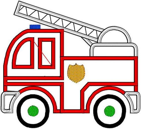 Трафарет пожарная машина для детей