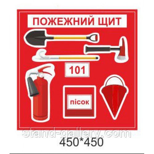 Пожарный щит плакат для детей
