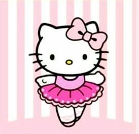 Простой рисунок кошка балет hello Kitty для девочки