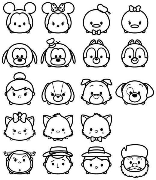 Disney Tsum Tsum раскраска
