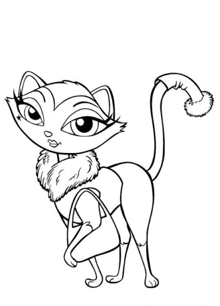 Раскраска кошка Анжела