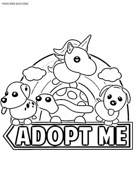 Adopt me Pets раскраска