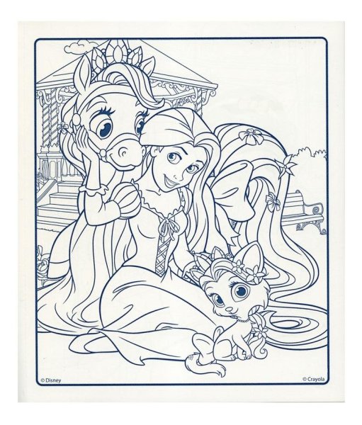 Раскраски принцессы Диснея и их питомцы принцесса Рапунцель