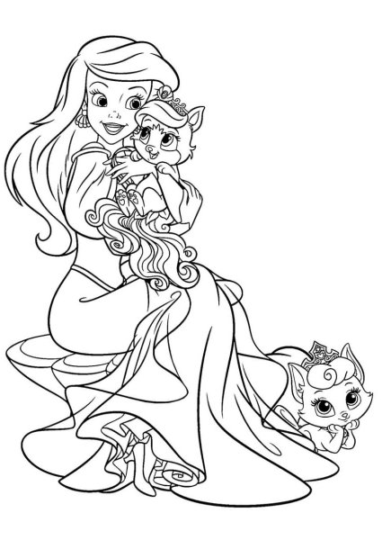 Раскраска принцессы Disney Ариель