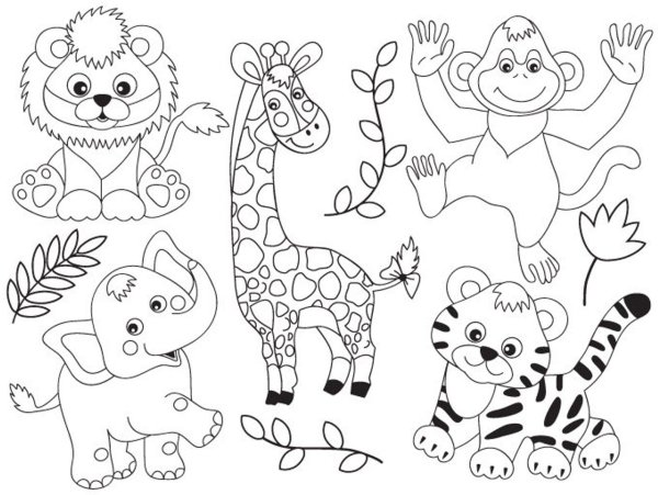 Раскраски зоопарк для детей 3-4 лет