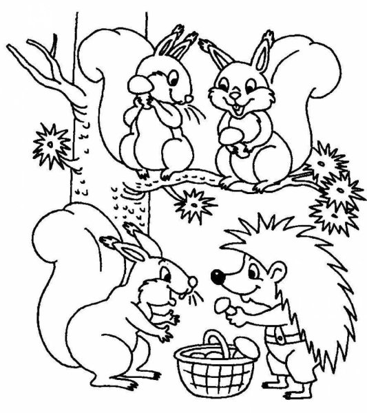 Раскраска весенний лес