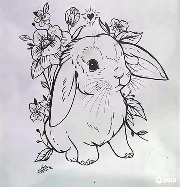 Кролик тату эскиз
