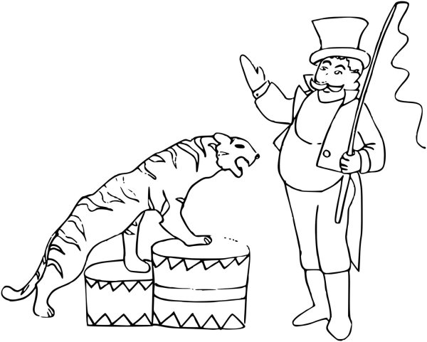 Раскраска цирковая кошка