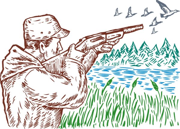 Охотник рисунок легкий