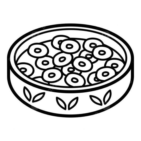 Миска с молоком раскраска
