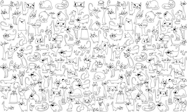 Раскраска котики много