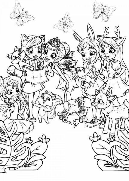 Enchantimals раскраска тигр