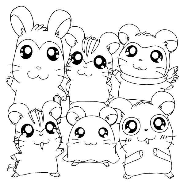 Hamtaro раскраска