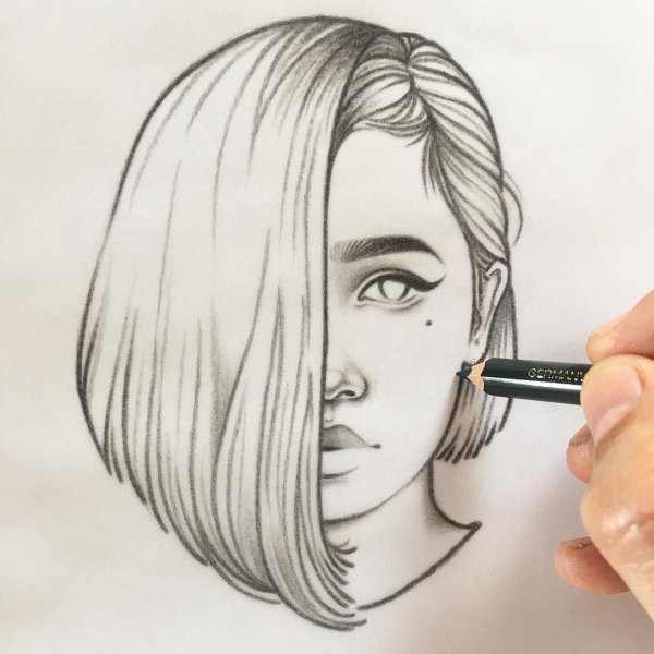 Рисунок девушки карандашом