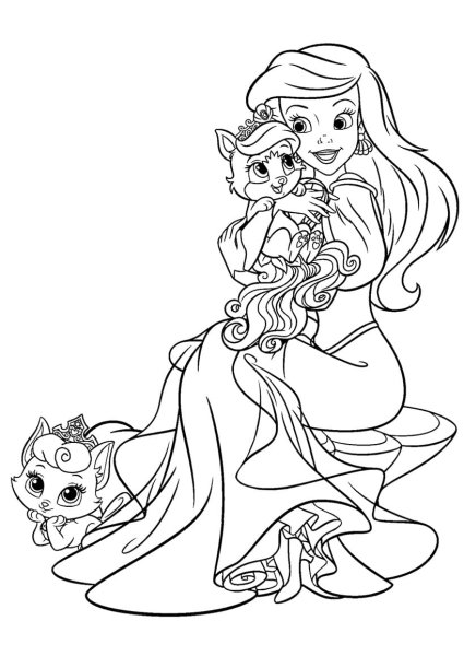 Раскраска принцессы Disney Ариель