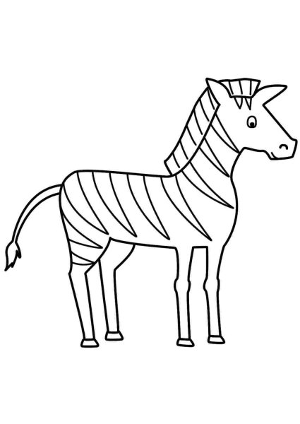 Зебра раскраска