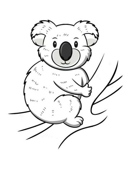 Раскраски коала милая