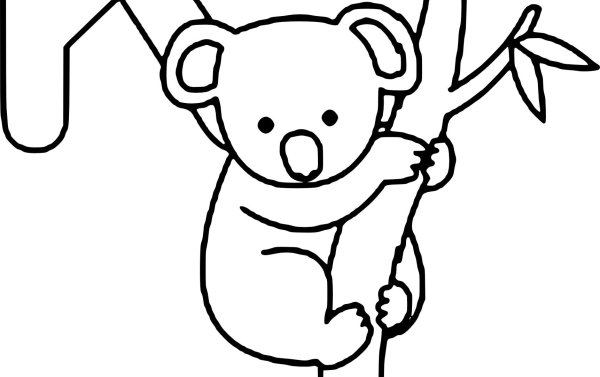 Коала. Раскраска