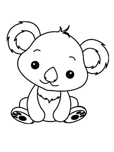 Коала раскраска маленькая