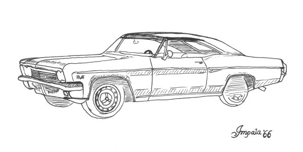Chevrolet Impala 1967 раскраска