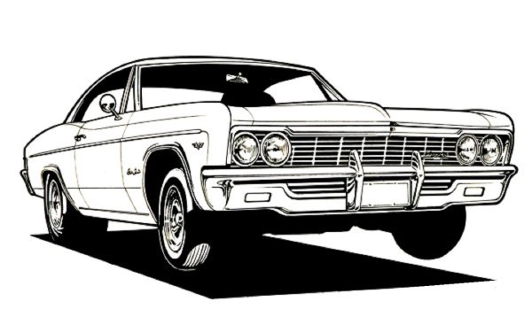 Chevrolet Impala 67 черно белая