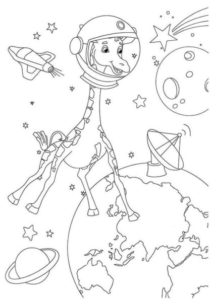 Космос раскраска для детей