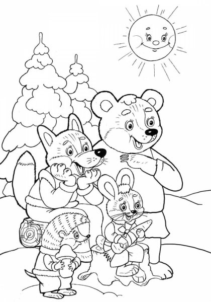 Раскраска. Медвежонок