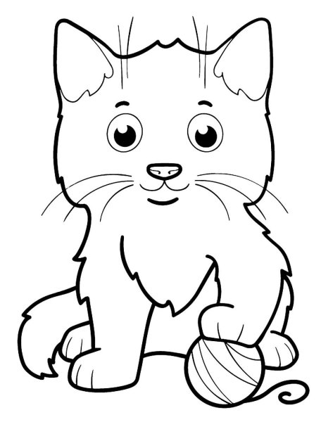 Кошка раскраска для детей