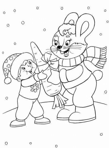 Раскраска новогодний котик
