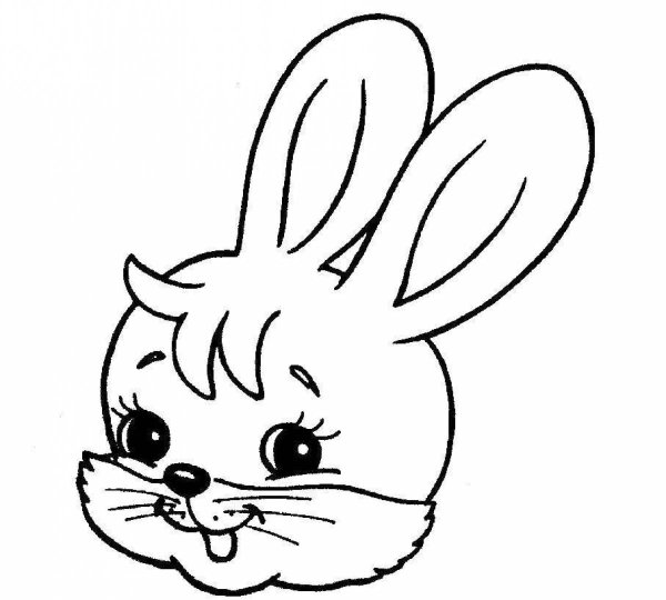 Rabbit face раскраска для детей